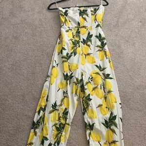 Lemon strapless jumpsuit